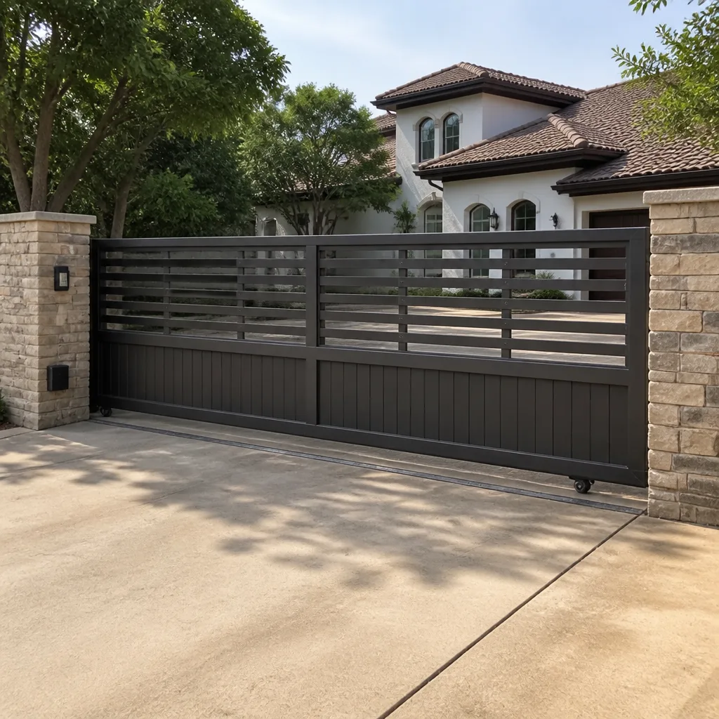Sliding driveway gates